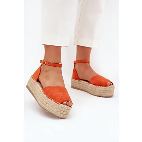 Dámské espadrilky na platformě s pletením oranžové Selise Dámské espadrilky na platformě s pletením oranžové Selise