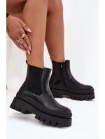 Zateplené dámské boty na platformě černé model 21706677 - Boto