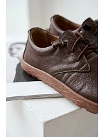 Kožené dámské polobotky Barefoot model 22074657 Čokoládové - Zazoo Kožené dámské polobotky Barefoot model 22074657 Čokoládové - Zazoo