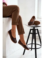 Kožené baleríny Barefoot model 22073665 Čokoládové - Zazoo Kožené baleríny Barefoot model 22073665 Čokoládové - Zazoo