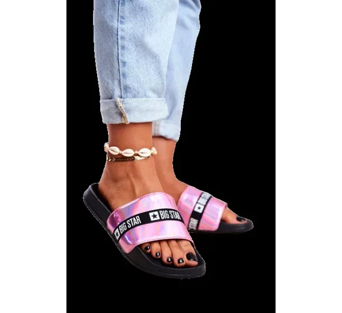 Dámské módní pantofle Big Star - růžové