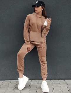 Dámský velurový komplet RELAX FIT světle hnědý Dstreet model 21978662 - FashionStreet