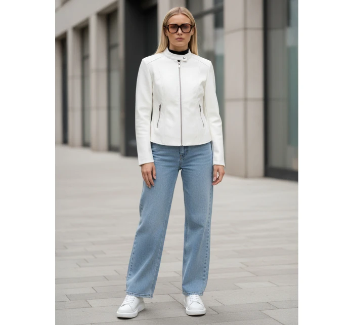 Kurtka skórzana damska TRENDY FUSION biała FashionStreet TY5478 Kurtka skórzana damska TRENDY FUSION biała FashionStreet TY5478