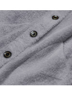 Krátký šedý přehoz přes oblečení typu alpaka na knoflíky (537)