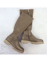 Dámské boty na platformě khaki Potocki 25-12729