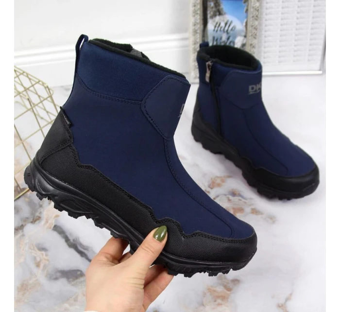 Zimní sněhové boty nepromokavé tmavě modré DK Zimní sněhové boty nepromokavé tmavě modré DK