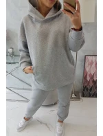 Zateplený set s mikinou s kapucí šedý Zateplený set s mikinou s kapucí šedý