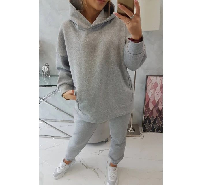 Zateplený set s mikinou s kapucí šedý Zateplený set s mikinou s kapucí šedý