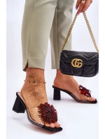 Módní pantofle na vysokém podpatku Černá model 21617785 - S.Barski Módní pantofle na vysokém podpatku Černá model 21617785 - S.Barski