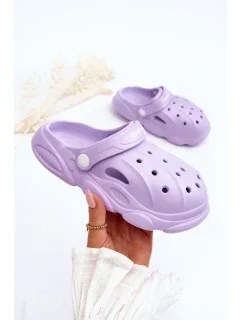 Dětské pěnové pantofle Crocs fialove Cloudy