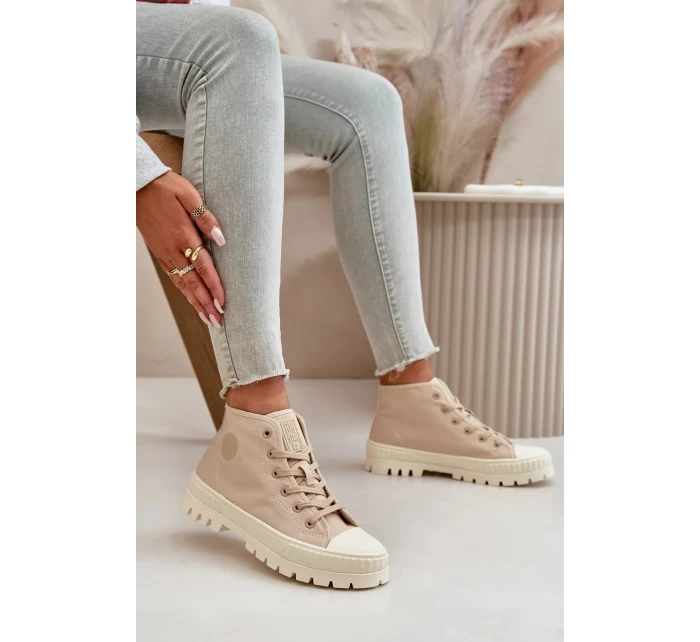 Dámské Tenisky S Vysokým Kotníkem Big Star Béžové Dámské Tenisky S Vysokým Kotníkem Big Star Béžové