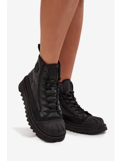 Dámské vysoké zateplené tenisky Big Star – černé