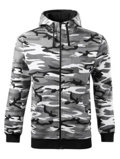 Camo Zipper mikina pánská camouflage gray