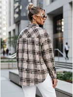 Dámská kostkovaná košile DY0485 béžovo-černá - FashionStreet