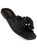 Dámské ploché žabky s mašlí černé eVento model 22096558 Dámské ploché žabky s mašlí černé eVento model 22096558