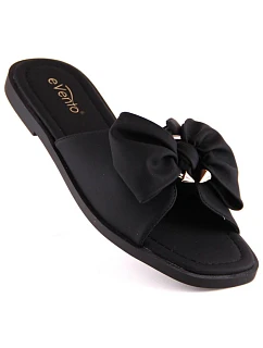 Dámské ploché žabky s mašlí černé eVento model 22096558