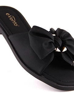 Dámské ploché žabky s mašlí černé eVento model 22096558