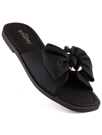 Dámské ploché žabky s mašlí černé eVento model 22096558 Dámské ploché žabky s mašlí černé eVento model 22096558