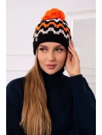 Dámská čepice Laila K283 black+neon orange Dámská čepice Laila K283 black+neon orange