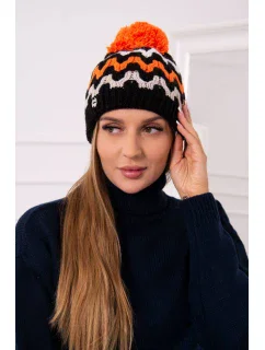 Dámská čepice Laila K283 black+neon orange
