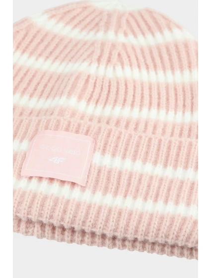 Dívčí zimní čepice pruhovaná růžová model 21678456 - 4F