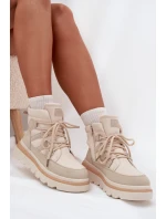 Dámské Botky Trapery Na Platformě Světle Béžové model 21707114 - Boto