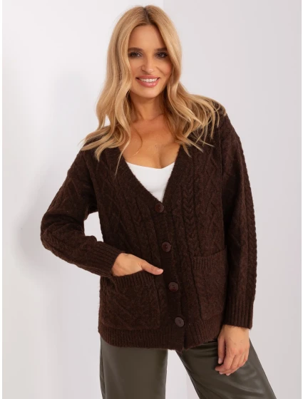 Sweter AT SW model 18955473 ciemny brązowy - FPrice