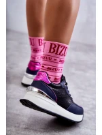 Dámská sportovní obuv na klínku GOE černé a Námořnická modrá Dámská sportovní obuv na klínku GOE černé a Námořnická modrá