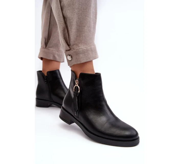 Kožené dámské ploché boty Black Vasica Kožené dámské ploché boty Black Vasica