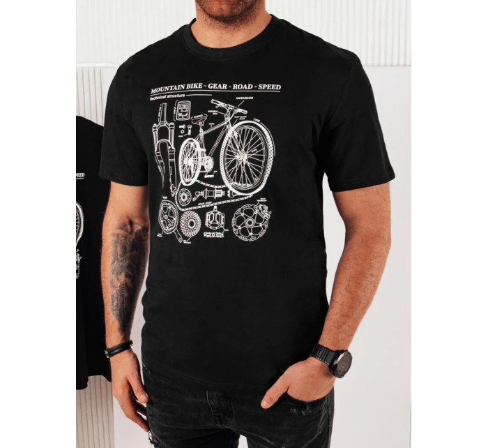 Pánské tričko s potiskem černé model 21973703 - Dstreet Pánské tričko s potiskem černé model 21973703 - Dstreet