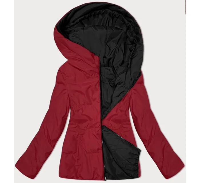 oboustranná dámská krátká bunda s kapucí model 21442153 - J.STYLE oboustranná dámská krátká bunda s kapucí model 21442153 - J.STYLE