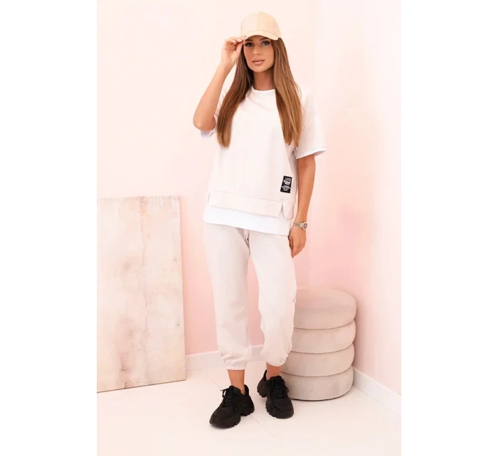 Dámská máslová souprava s krátkým rukávem a kalhotami béžový Dámská máslová souprava s krátkým rukávem a kalhotami béžový