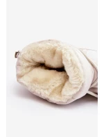 Dámské sněhule na platformě s vázáním béžové model 21641611 - Boto