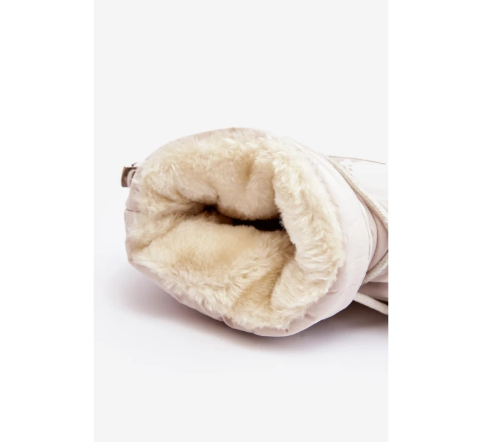 Dámské sněhule na platformě s vázáním béžové model 21641611 - Boto