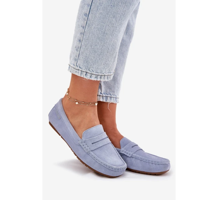 Semišové Dámské Mokasíny Big Star model 21693799 Modré - Big Star Shoes Semišové Dámské Mokasíny Big Star model 21693799 Modré - Big Star Shoes