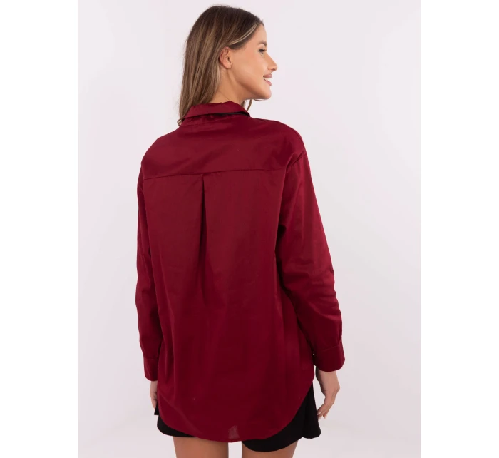 Koszula DHJ KS model 20731466 bordowy - FPrice Koszula DHJ KS model 20731466 bordowy - FPrice