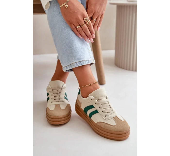 Dámské Tenisky Na Platformě Béžovo-Zelené Nesonice Dámské Tenisky Na Platformě Béžovo-Zelené Nesonice