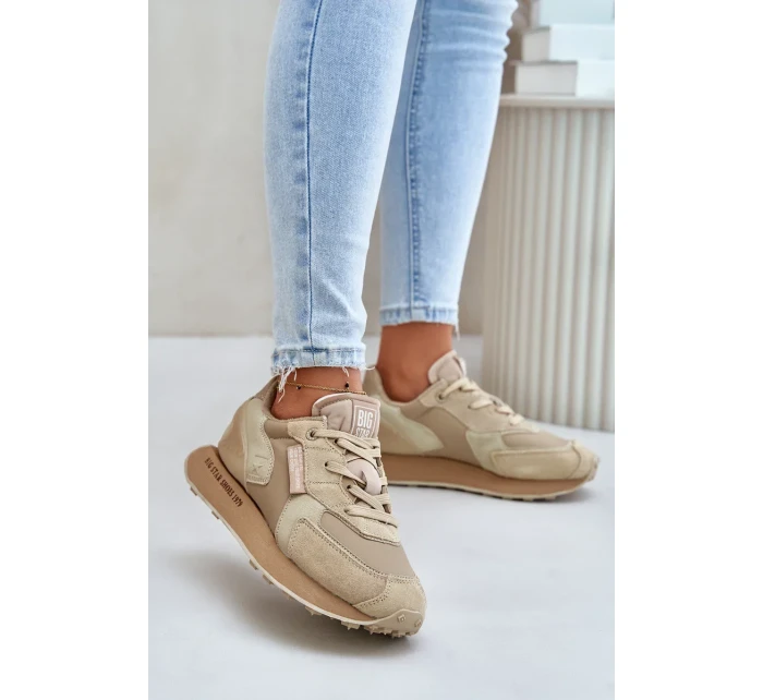 Kožené Dámské Tenisky Big Star Hi-Poly System Béžové Kožené Dámské Tenisky Big Star Hi-Poly System Béžové