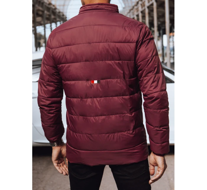 FashionStreet pánská bordó prošívaná bunda TX4443 FashionStreet pánská bordó prošívaná bunda TX4443