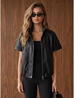 Kurtka damska skórzana z krótkim rękawem czarna FashionStreet TY6063 Kurtka damska skórzana z krótkim rękawem czarna FashionStreet TY6063
