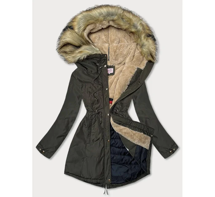 CIEPŁA DAMSKA PARKA ZIMOWA KHAKI model 21241757 - MHM