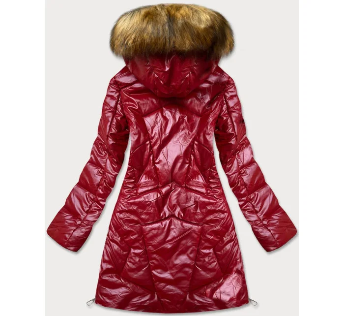 BŁYSZCZĄCA KURTKA ZIMOWA DAMSKA CZERWONA model 21243426 - LHD