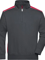 Daiber JN 868 Pracovní mikina s 1/4 zipem - Color 02.0868 carbon/red