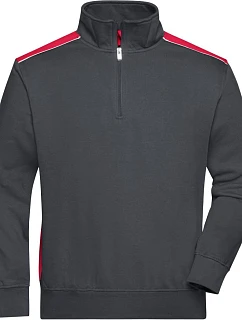 Daiber JN 868 Pracovní mikina s 1/4 zipem - Color 02.0868 carbon/red