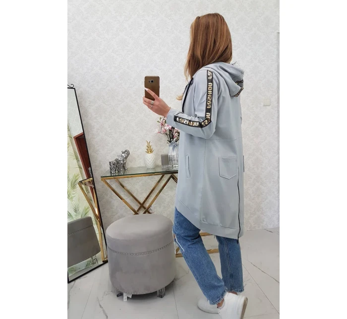 Mikina se zipem na zádech šedá