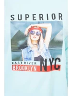 Halenka s potiskem Superior v mátové barvě