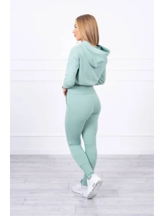 Komplet z szerokimi ściągaczami ciemny miętowy