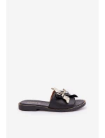 Pantofle S Dekorací Přírodní Kůže Zazoo model 21682375 Černé - Boto Pantofle S Dekorací Přírodní Kůže Zazoo model 21682375 Černé - Boto