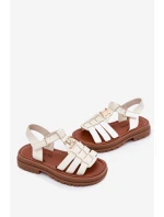 Dívčí sandály s ozdobným detailem béžové Serina Dívčí sandály s ozdobným detailem béžové Serina