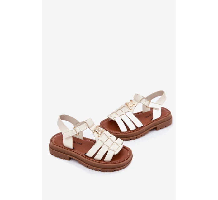 Dívčí sandály s ozdobným detailem béžové Serina Dívčí sandály s ozdobným detailem béžové Serina